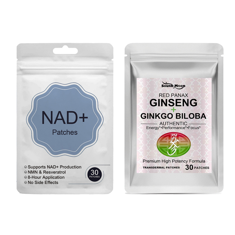 Ginger Tea - แผ่นแปะ NAD+ และแผ่นแปะทรานส์เดอร์มัลที่มีส่วนผสมของโสมแดงและแปะก๊วย ช่วยเพิ่มพลังงาน สมาธิ และสุขภาพโดยรวม