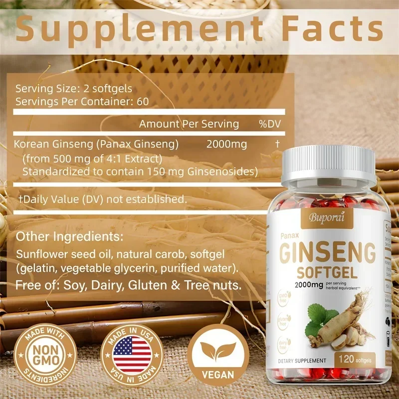 แคปซูลโสม Panax สีแดง - เพื่อภ - Ginger Tea บทวิจารณ์และราคา